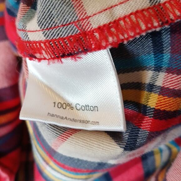 Hanna Andersson Plaid Long Sleeve Dress Red And Blue - Picture 4 of 5